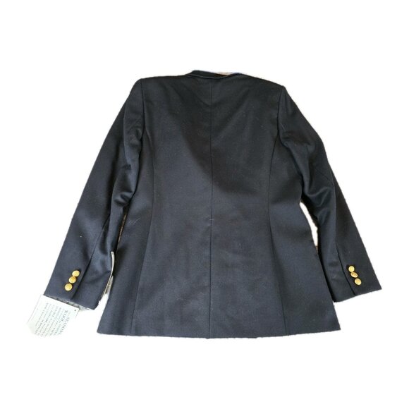 PENDLETON Vintage Double Breasted Blazer Jacket 100% Virgin Wool Black Career - Picture 2 of 13